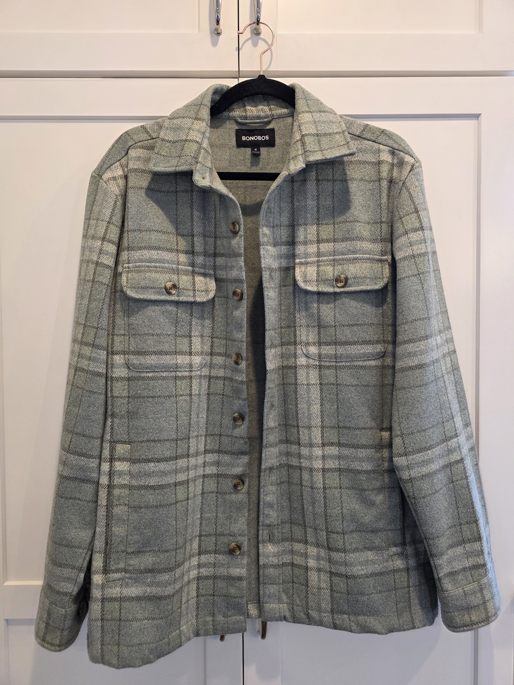 Bonobos Mint Green Plaid Button-Up Shacket
